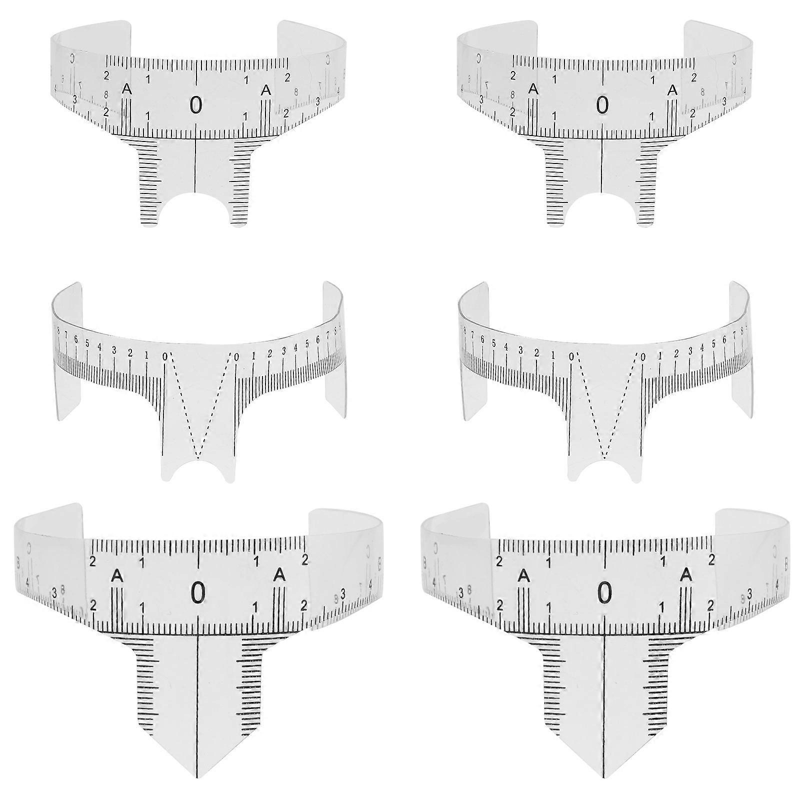 Eyebrow Balance Ruler Measuring Tool Makeup Experts 9x10cm Plastic Material 6Pcs