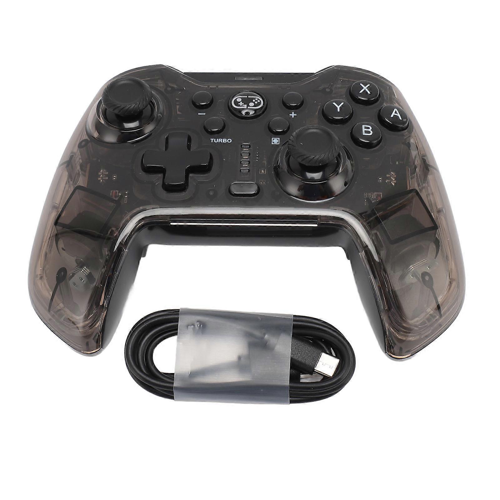 Translucent Black RGB Wireless Controller for Switch Lite OLED with Turbo and Bluetooth