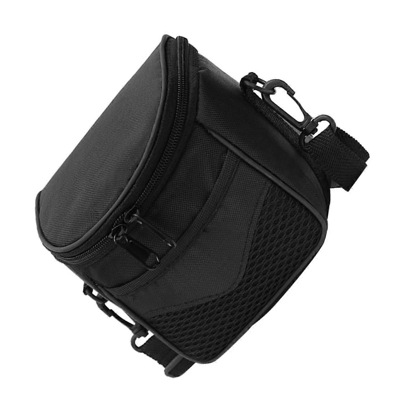 Camera Leather Case for Vlogging - Padded Storage Bag for Digital Cameras, Large Black Nylon Protection Sleeve