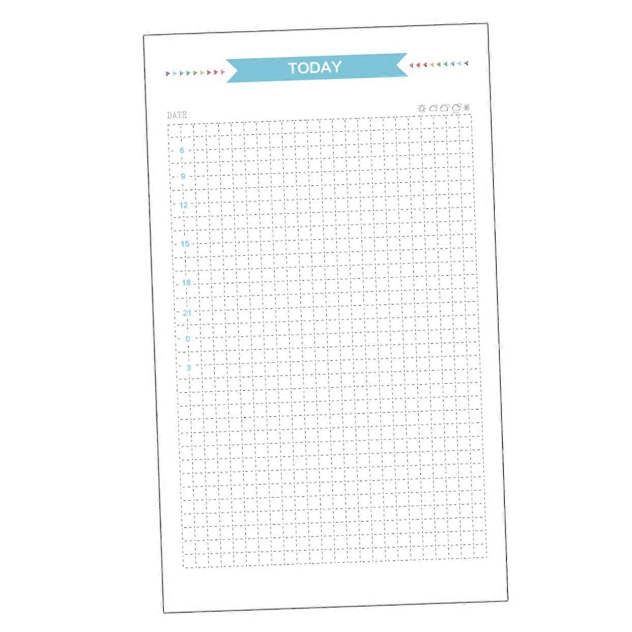40 Sheets Grid Paper Refill for 6-Hole Organizers, Refillable White Lined Paper, Single Sheet Document File Refill