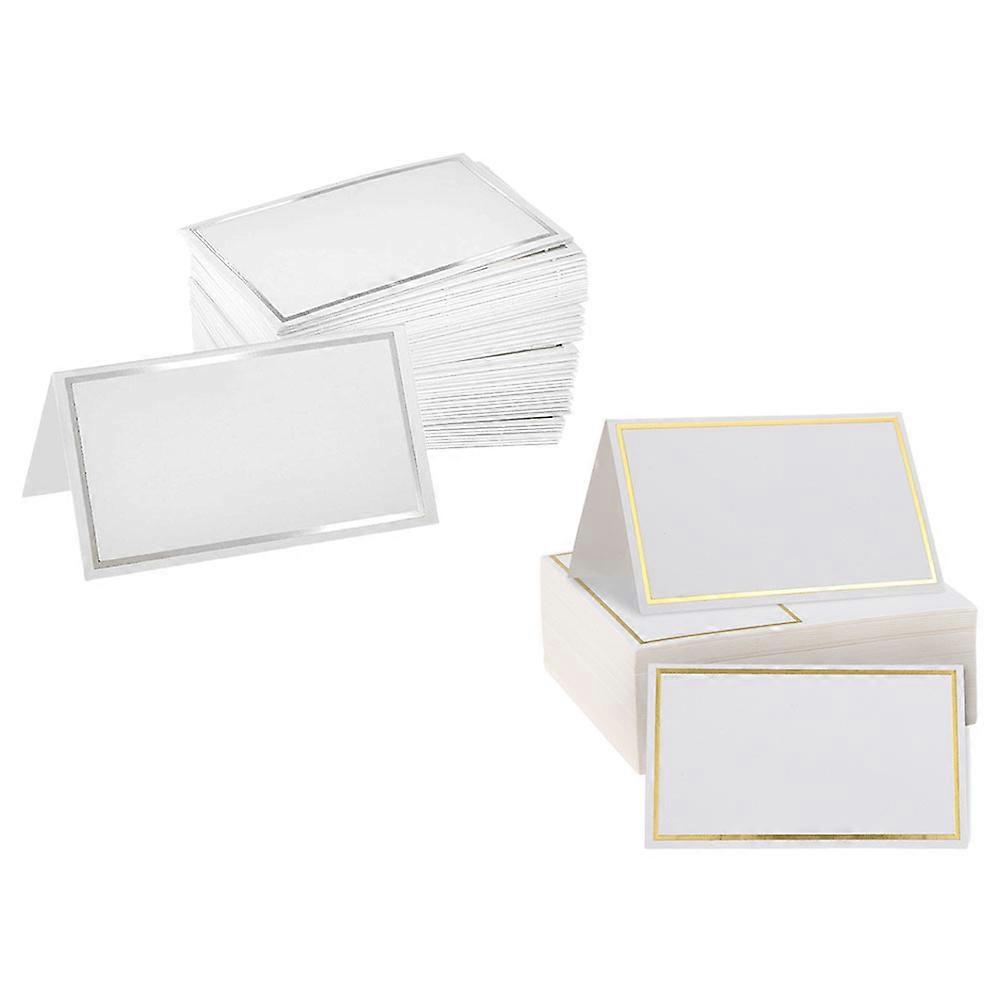 100pcs Gold Silver Foil Elegant Table Name Cards for Weddings Parties Events – Smooth Edges, Easy Setup, Chic Design