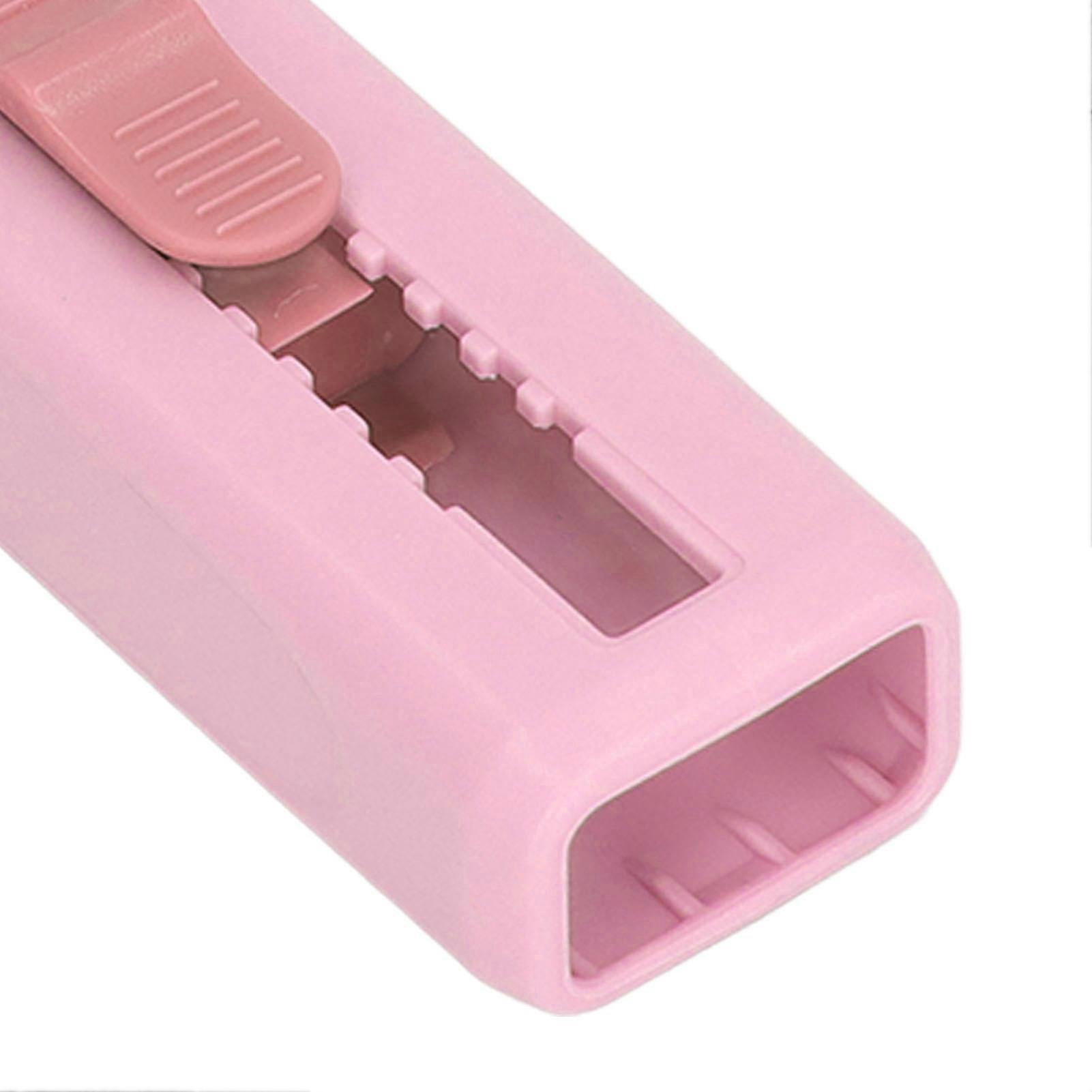 Push Pull Eraser Double Ended Portable ABS Shell Sliding Retractable Eraser School Supplies for Students Pink