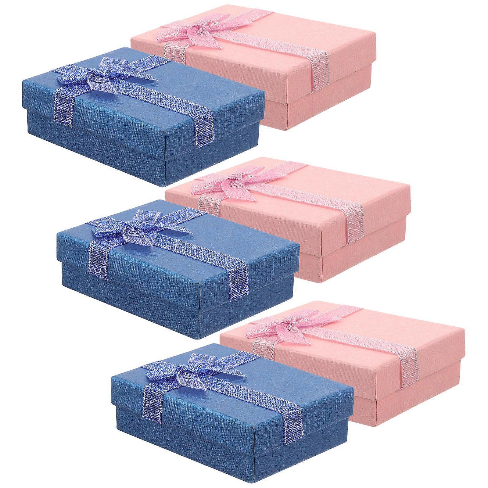 Assorted Color Jewelry Boxes for Storage with Quality Paper 6pcs Ideal for Gifts and Special Occasions
