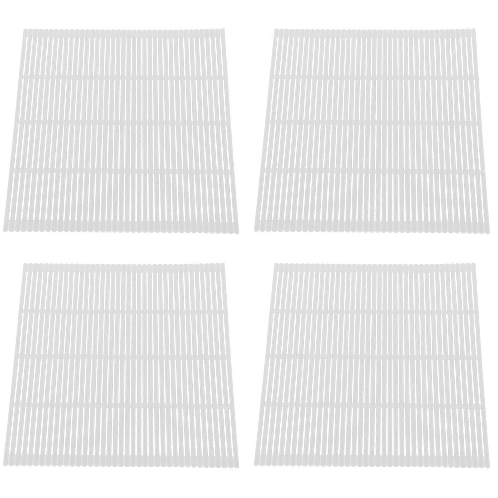 Sushi Rolling Mat Set with Sushi Roller Perfect for Home Use White Lightweight Compact and Easy to Store 4 Pieces