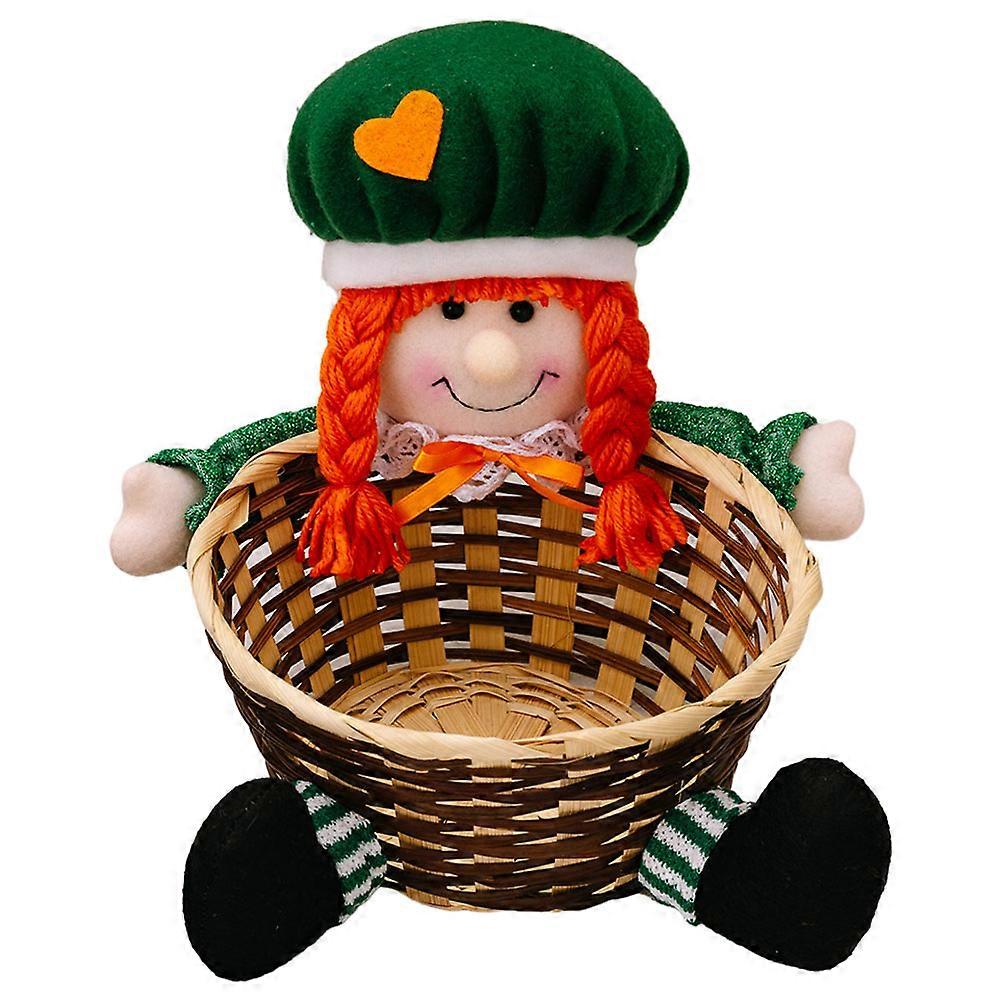 St Patricks Day Candy Boxes Festival Style Rattan Material Home Decoration Children Friends 1Pack