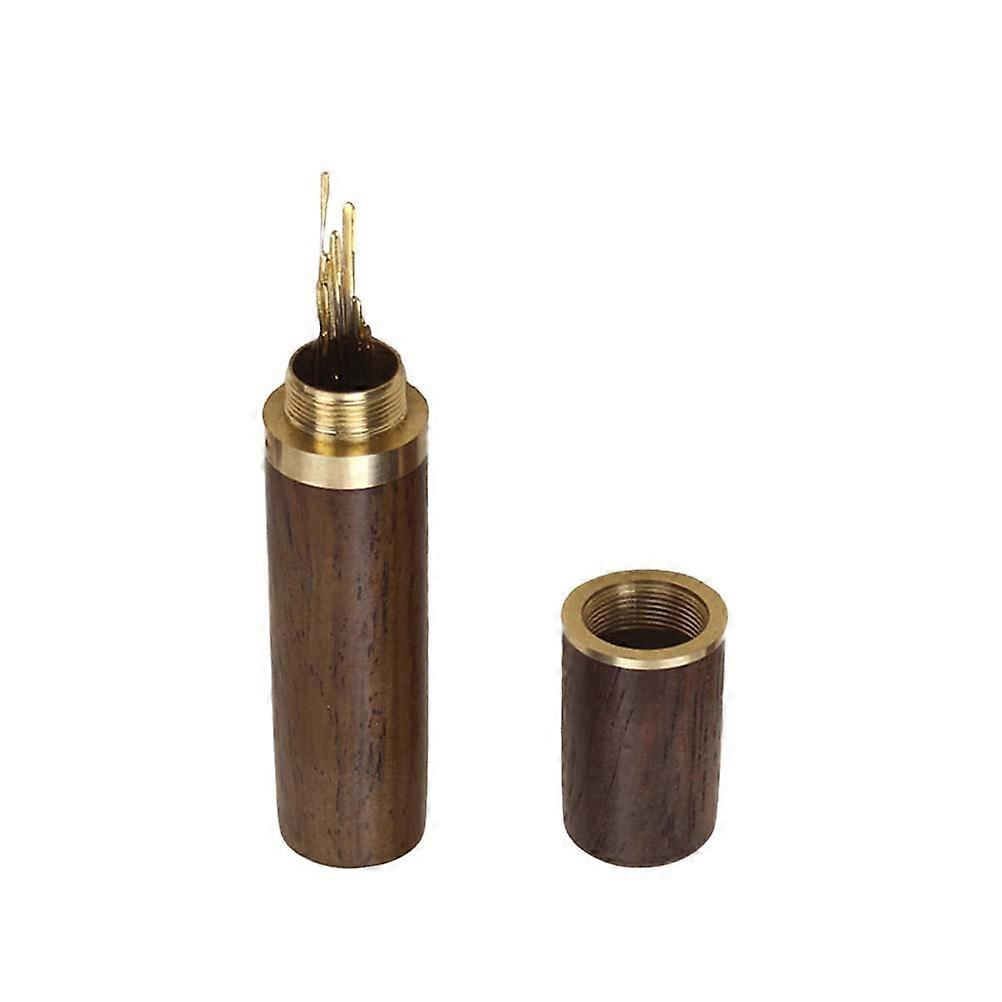 Portable Sandalwood Toothpick Holder for Storing Toothpicks Classic Design Dark Brown 3.94 x 1.18 x 0.79 Inches