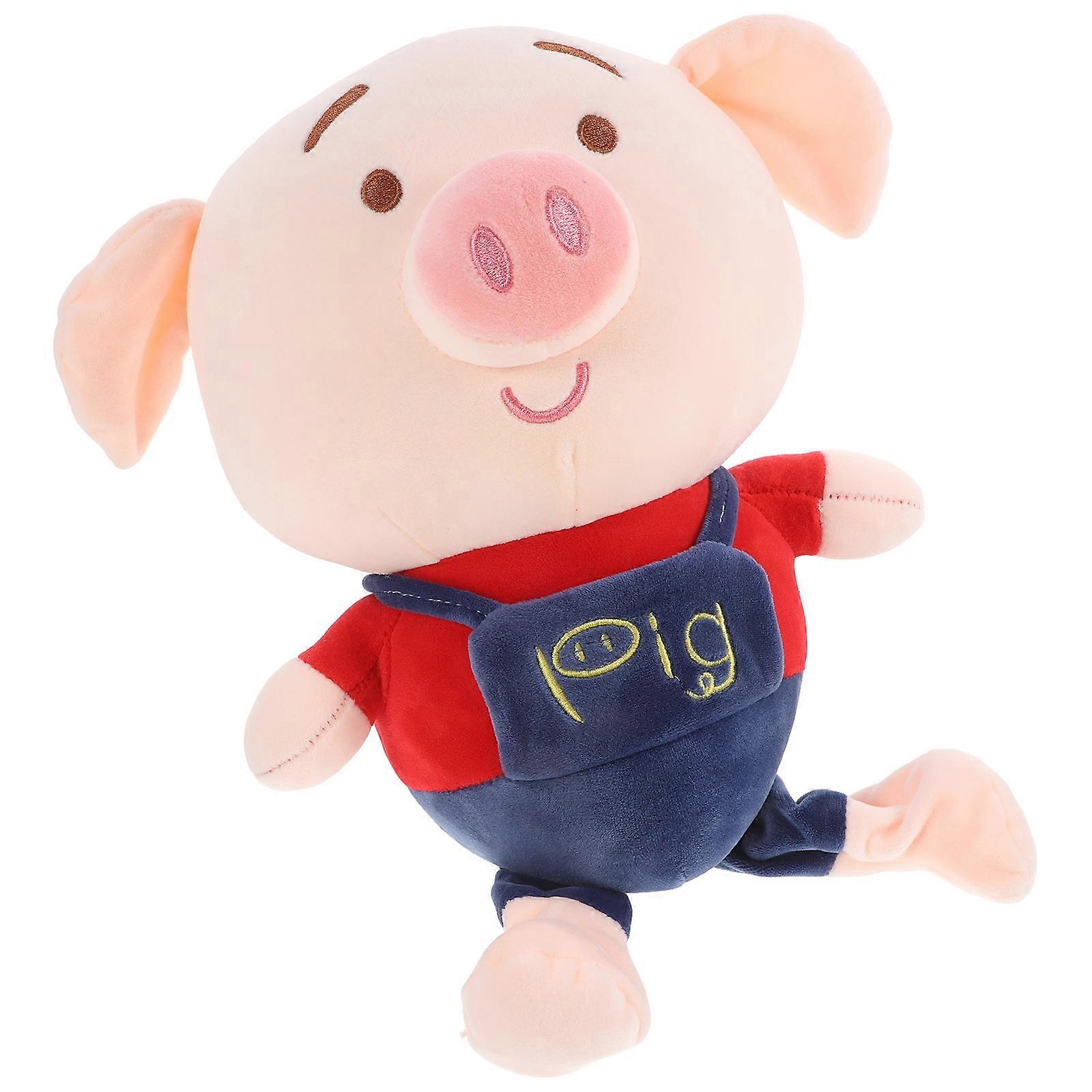 Animal Doll Electric Soft Plush Toy Pig Plush Toy for Kids Home Decoration 30cm Size Red Color Plush and Cloth 1Pc