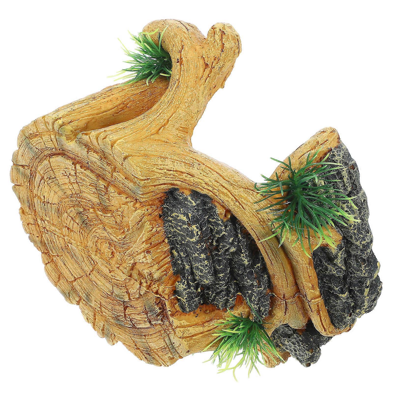 Turtle Tank Basking Platform Floating Dock Turtle Climbing Platform Aquarium Decor Stone Like Resin 22.00X20.00X10.00CM 1Pack