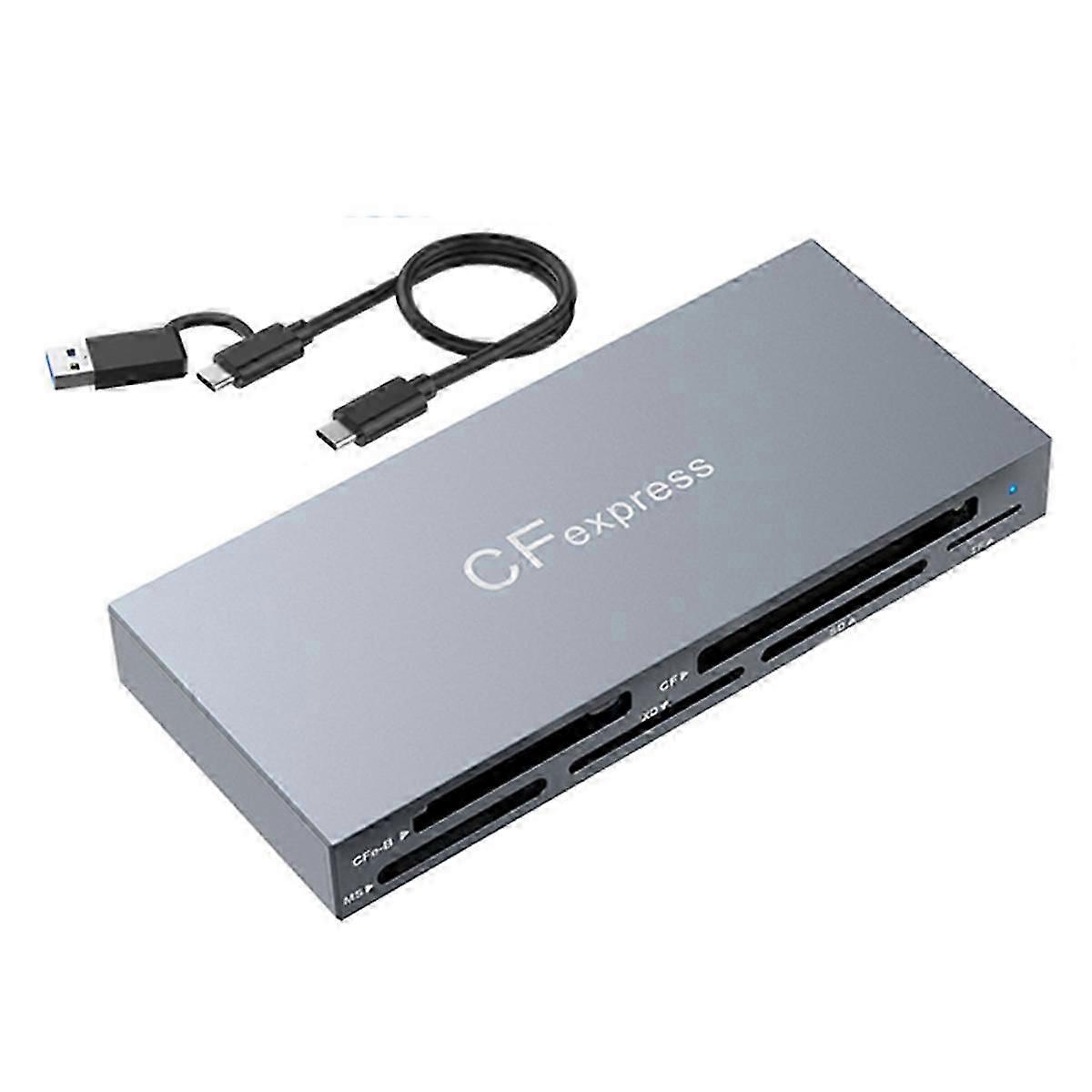 6-in-1 CFexpressB Card Reader, USB 3.2 Card Reader for SD/TF/MS/XD/
