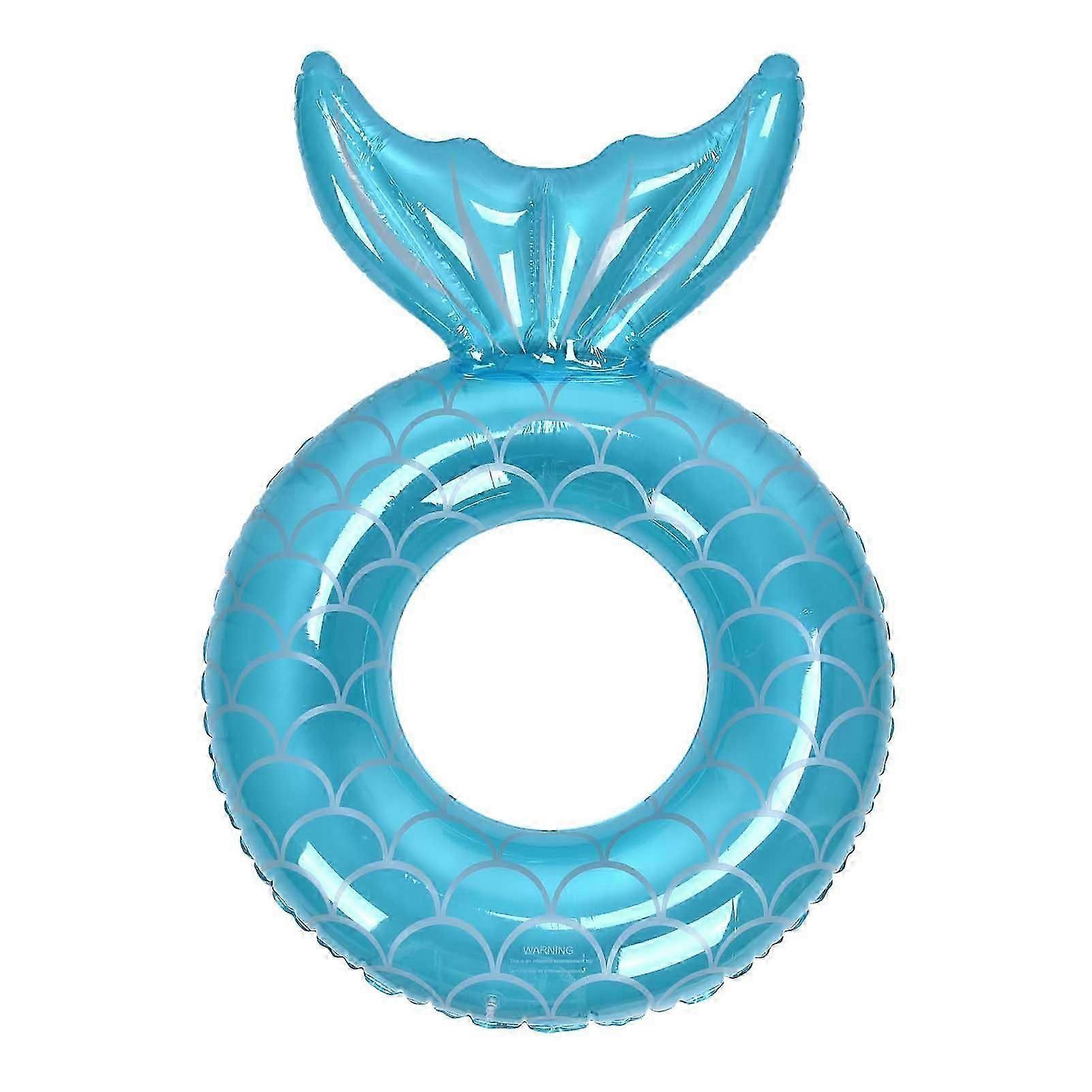 Chic Fishtail Swim Ring - Blue Inflatable Float for Adult Beach Fun