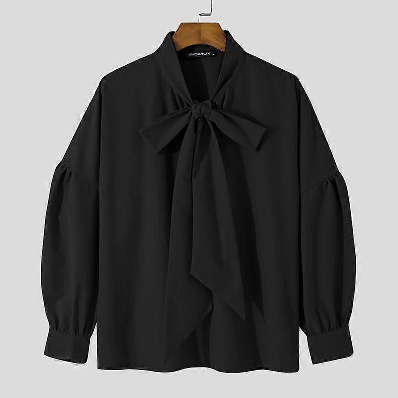 INCERUN Mens Spring Ties Casual Loose Shirts Plus Size