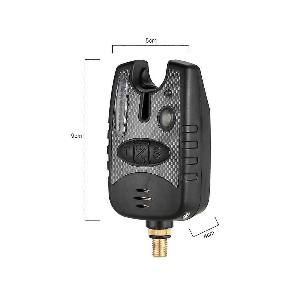 Lixada 8 LEDs Water Resistant Adjustable Tone Volume Sensitivity Sound Alert Fishing Bite Alarm for Fishing Rod