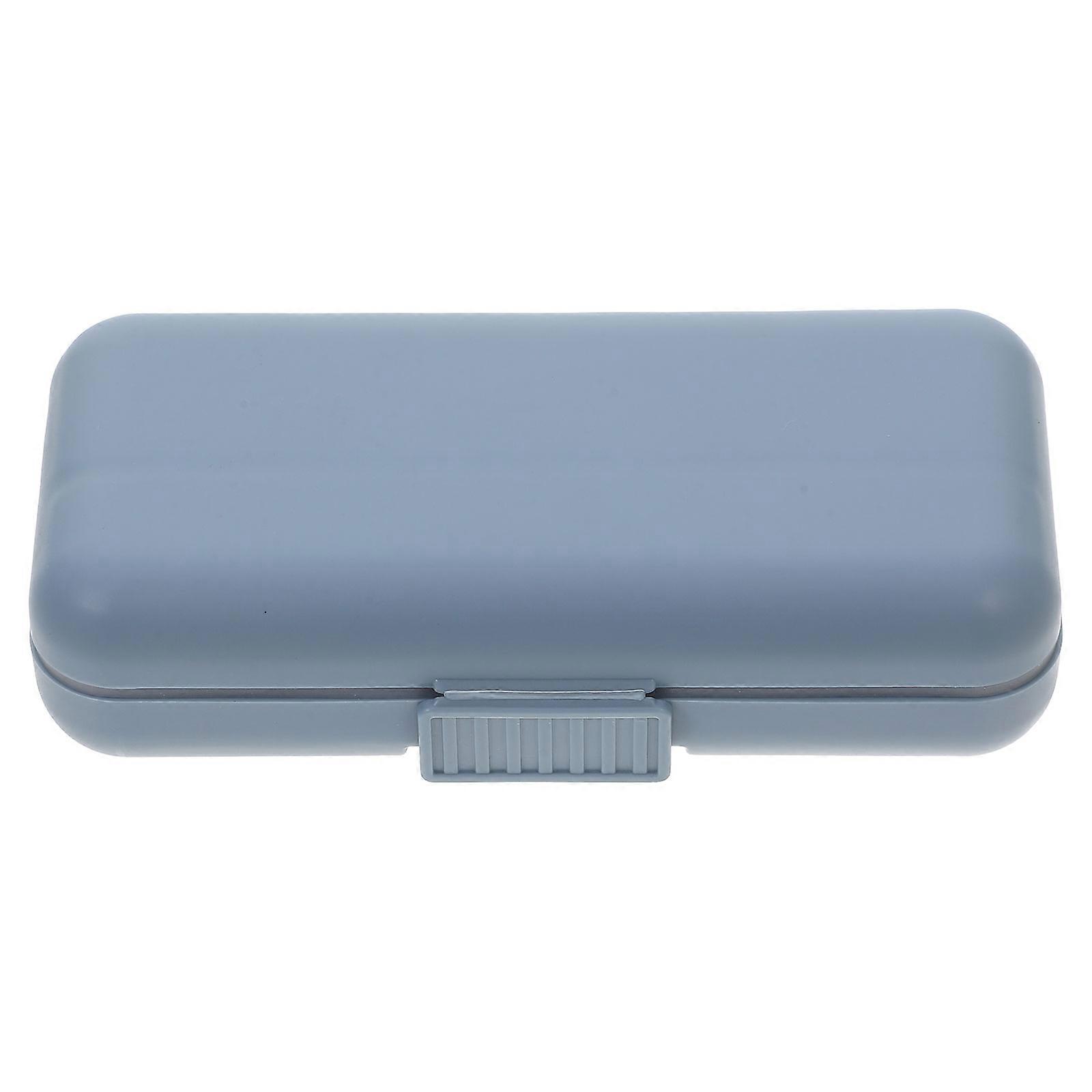 Blue Plastic Jewelry Box for Earrings with Compartmentalized Layout and Durable Design for Home Use Small Size