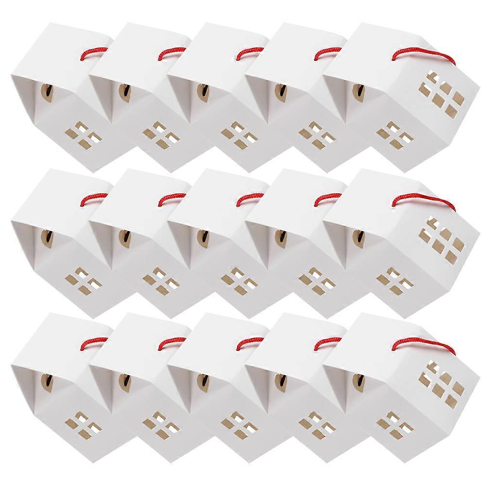 24pcs White Mini House Candy Boxes, Lightweight Decorative Wrapping Boxes for Christmas Party Sweets, Chocolates, Almonds and Small Treats Packaging