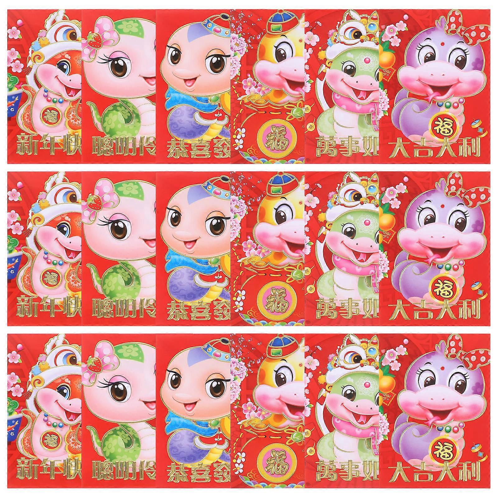 Festive Envelopes Lucky Money Envelopes Chinese New Year Celebrations Rectangular Red 60Pcs