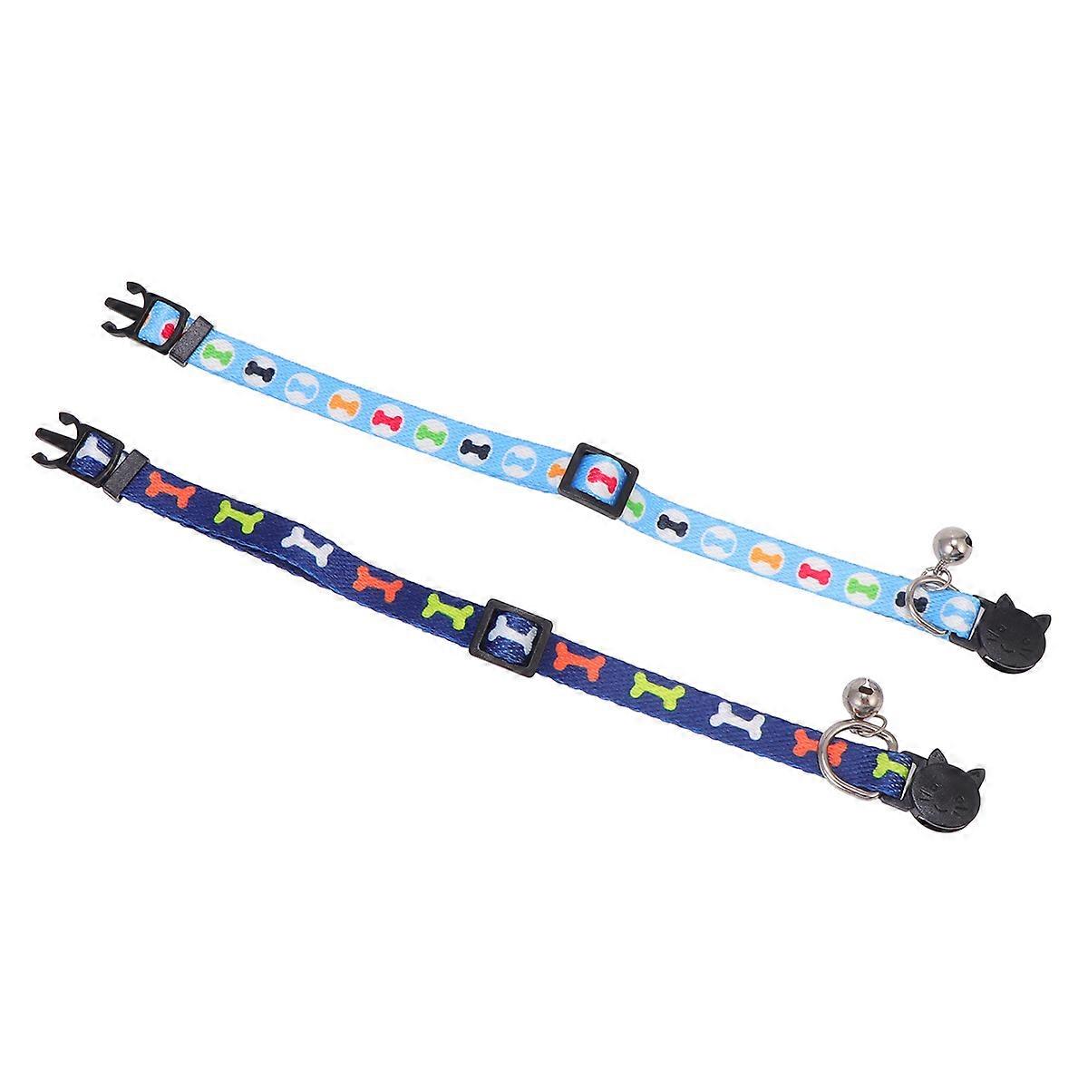 Pet Safety Button Collar 2Pcs Assorted Color Cute Designs for Pet Use