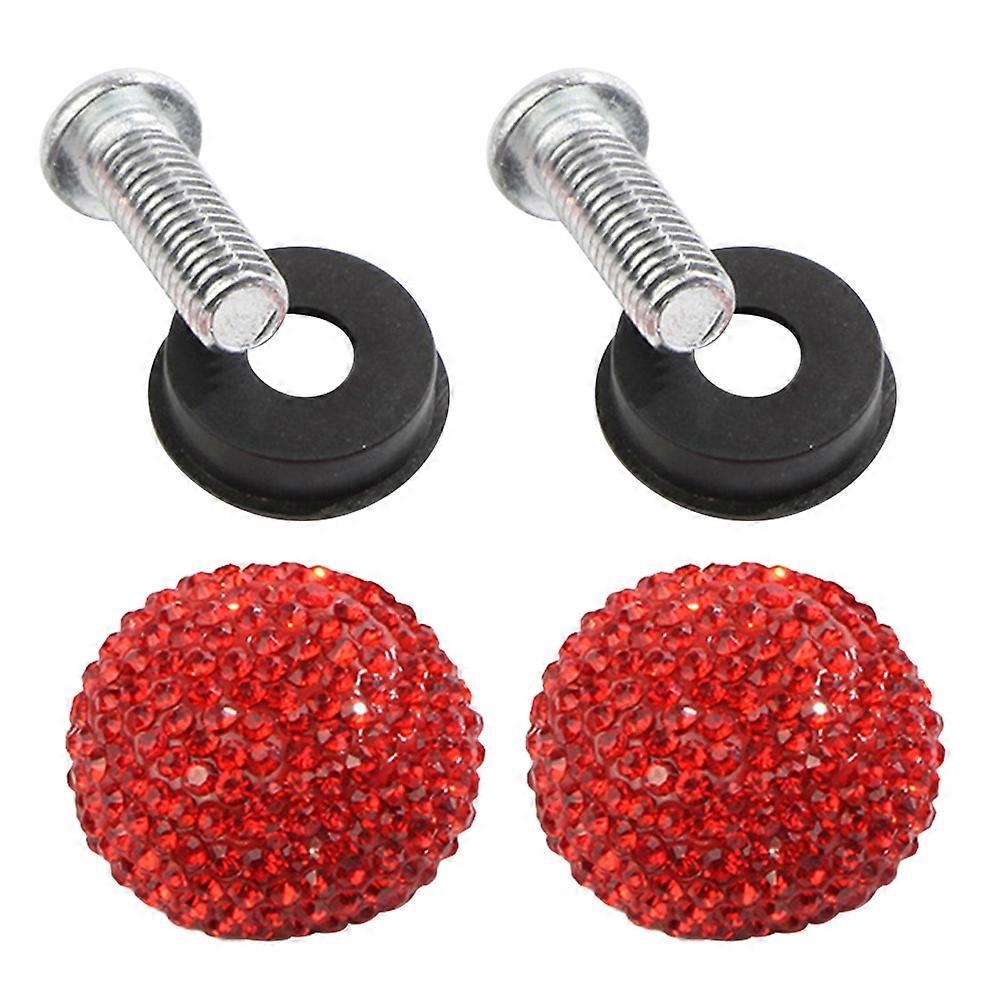 Screw Fastener License Plate Replacement Car Owners Red Bling Anti-theft 1 Set