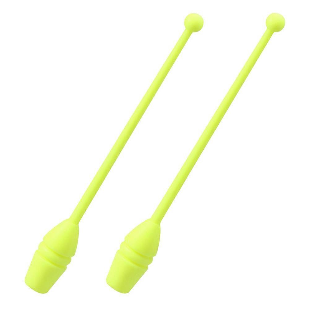 Rhythmic Gymnastics Equipment Plastic 1Pair Yellow Stick for Dancing Creative Expression