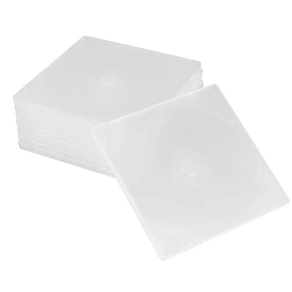 Transparent Plastic CD Cases for Storage 10Pcs Single CD Boxes Easy to Find and Organize 6.5x13.5cm