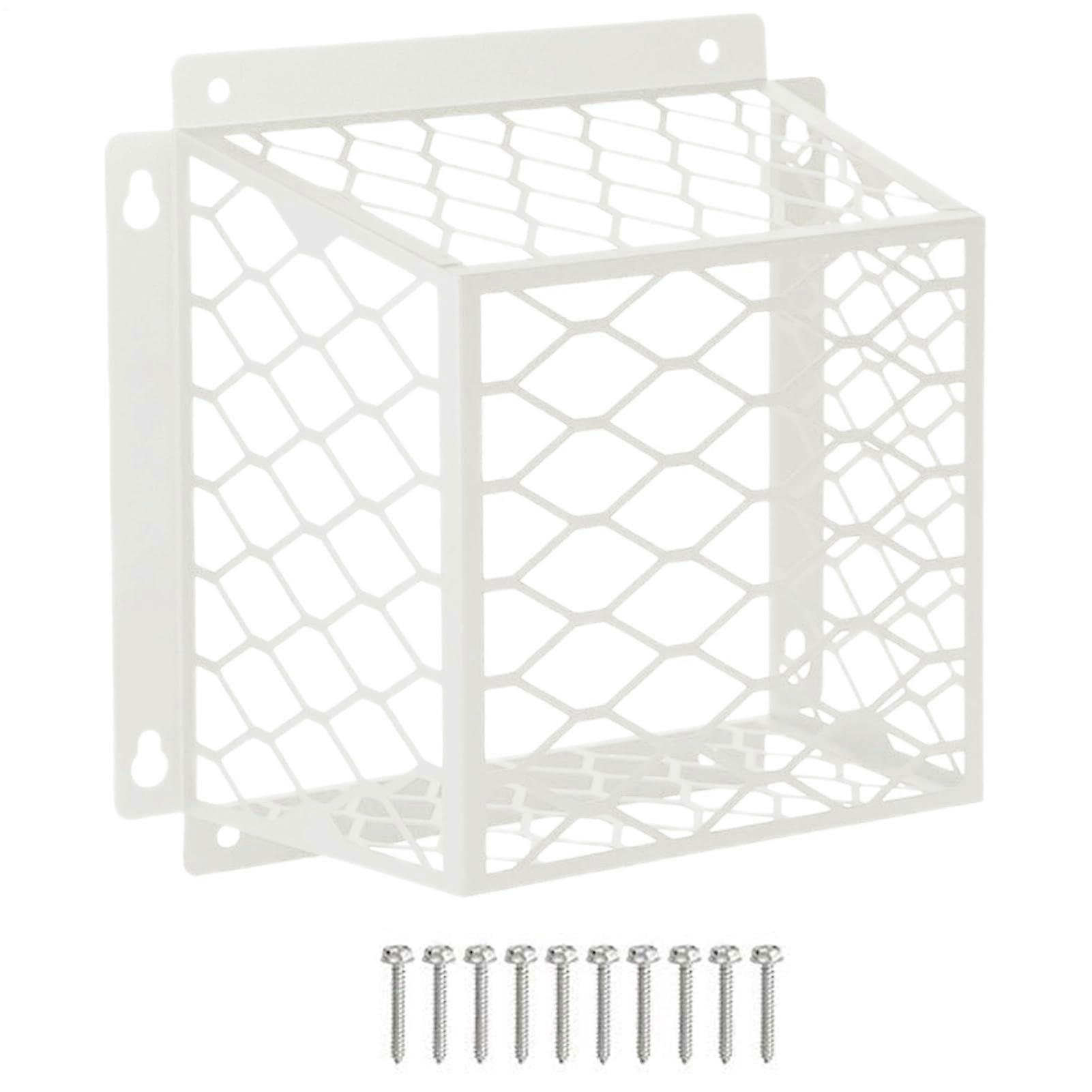 External Ventilation Cover - Metal Screen Bird Shield | Rust-resistant Cage Net with Heavy Frame and Round Safety Cap White