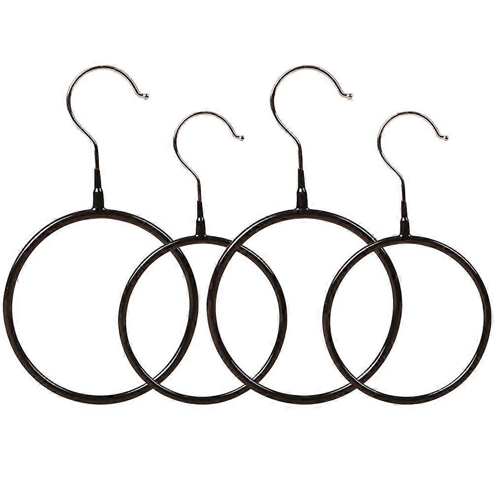 Multipurpose Wardrobe Hanger For Organizing Scarves And Ties In Black Round Shape 4Pcs