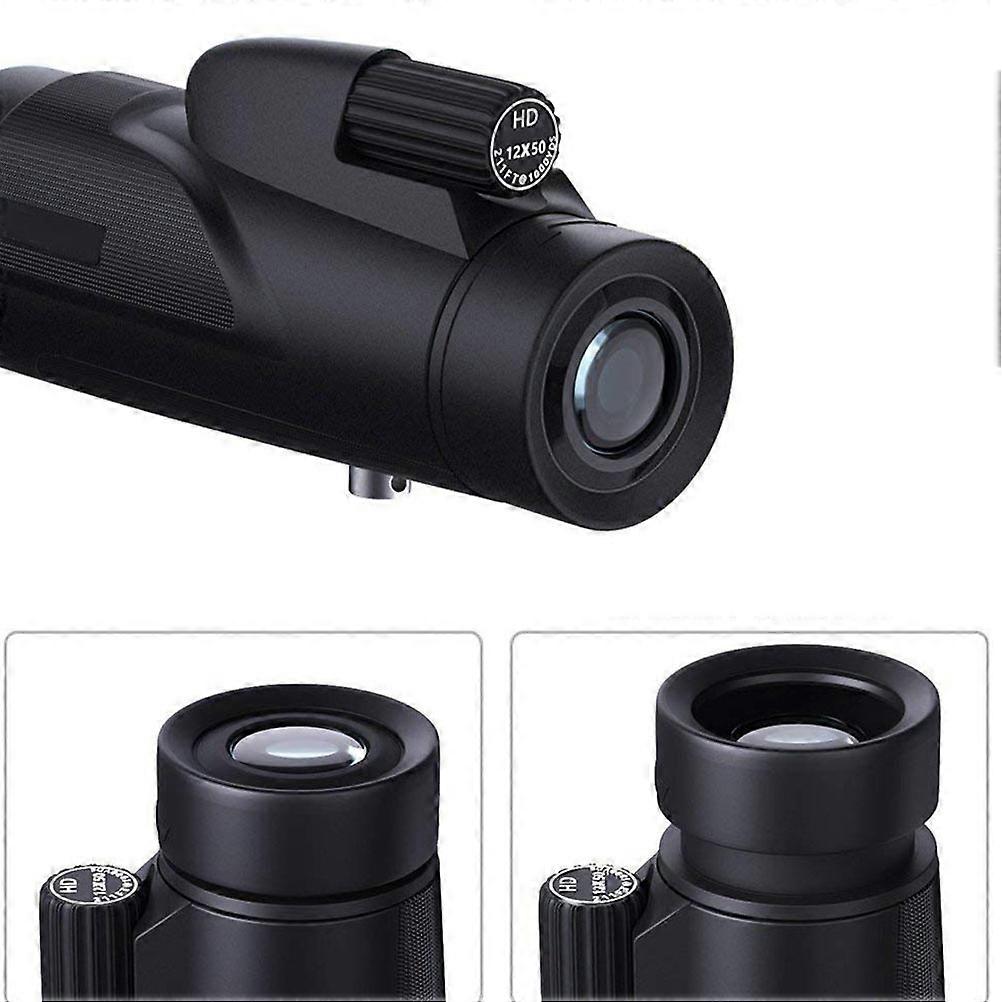 High Magnification Bird Watching Telescope 12x50 Portable Single-Tube with Tripod and Phone Stand for Outdoor Scenes 1Pc