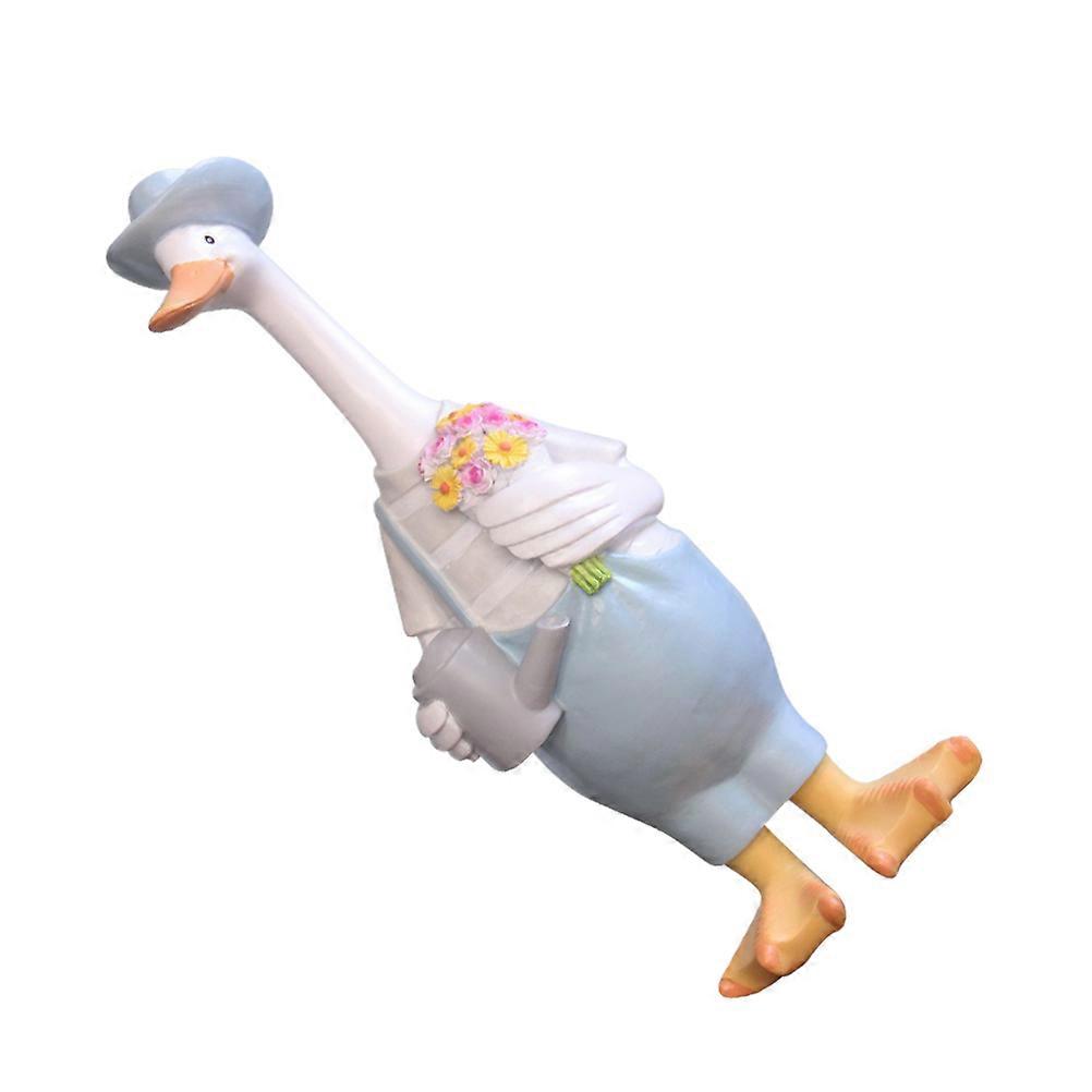 Vivid Cartoon Duck Sculpture Office Desk Adornment 32X14X12Cm Decorative 1Pc