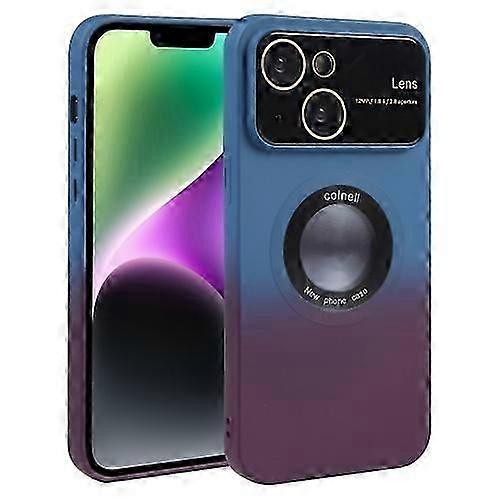 For iPhone 15 Gradient Silicone Shockproof Magsafe Mobile Phone Case with Lens Film
