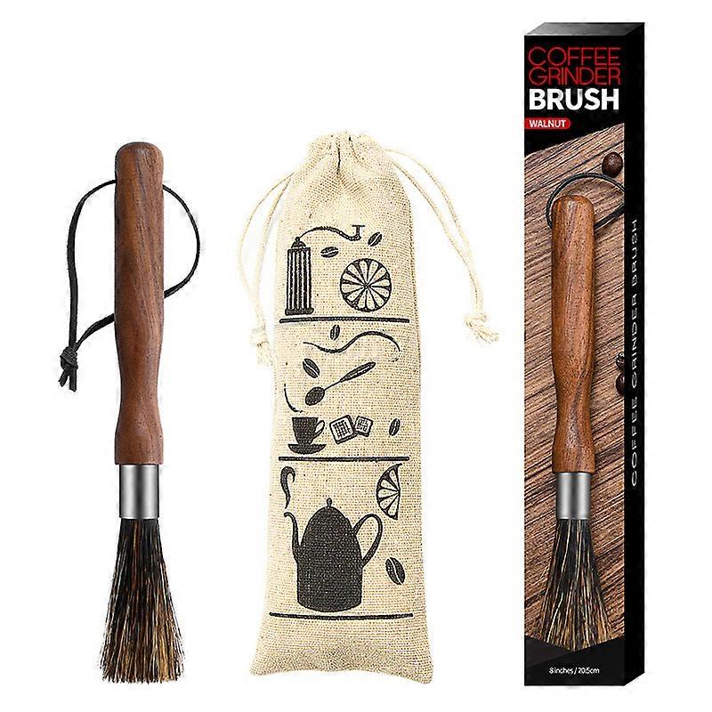 Coffee Grinder Cleaning Brush with Natural Bristles Coffee Lanyard Cleaning Brush Tools for Barista Home Kitchen