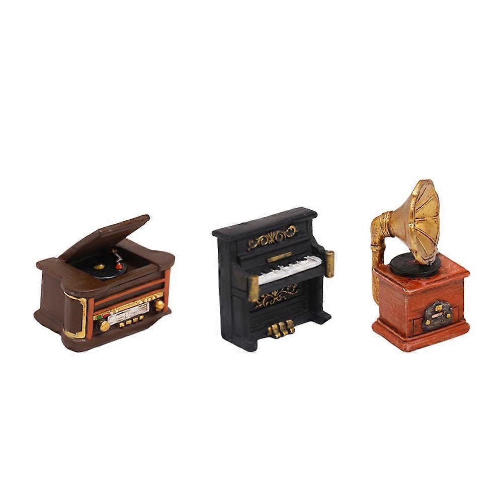 Chic Mini Musical Instrument Ornament 3Pcs Assorted Color Suitable for Office Home Creative Design