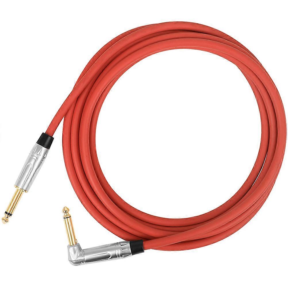 Guitar Patch Cable for Electric Guitar with Durable Rubber Metal Copper Material 3meter Red
