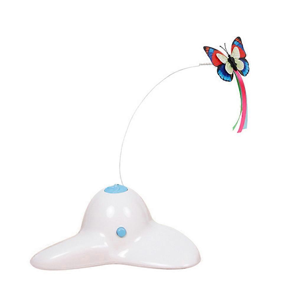 Electric Rotating Cat Teaser Toy with Luminous Design for Fun and Entertainment White ABS PC Steel