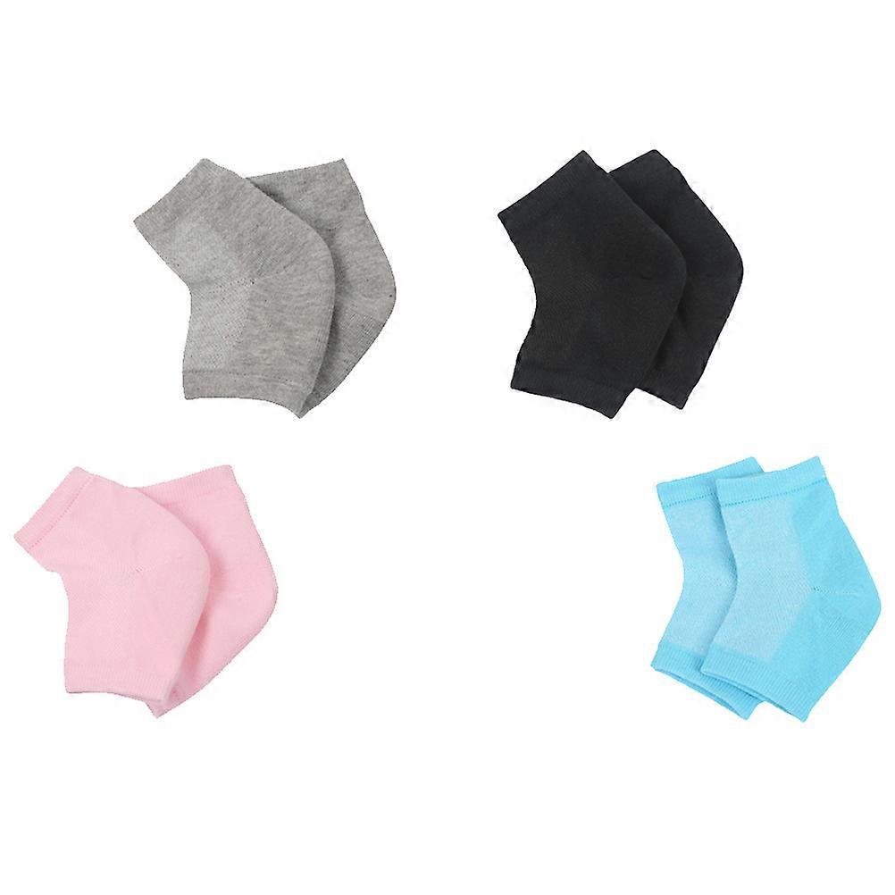 Heel Crack Prevention Socks 4 Pairs Ankle Length Daily Use Moisturizing Breathable For General Users