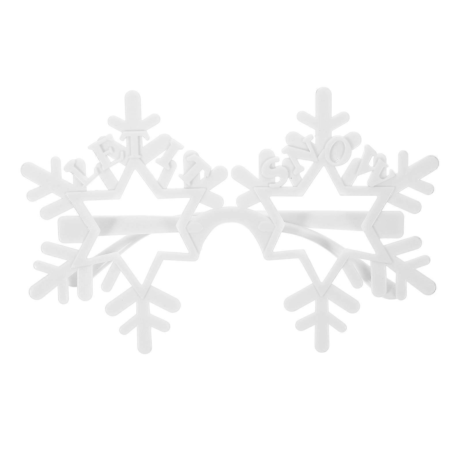 Snowflake Eyewear for Party and Decor White ABS Material Unique Photo Prop Easily Match Outfits 1 Pair
