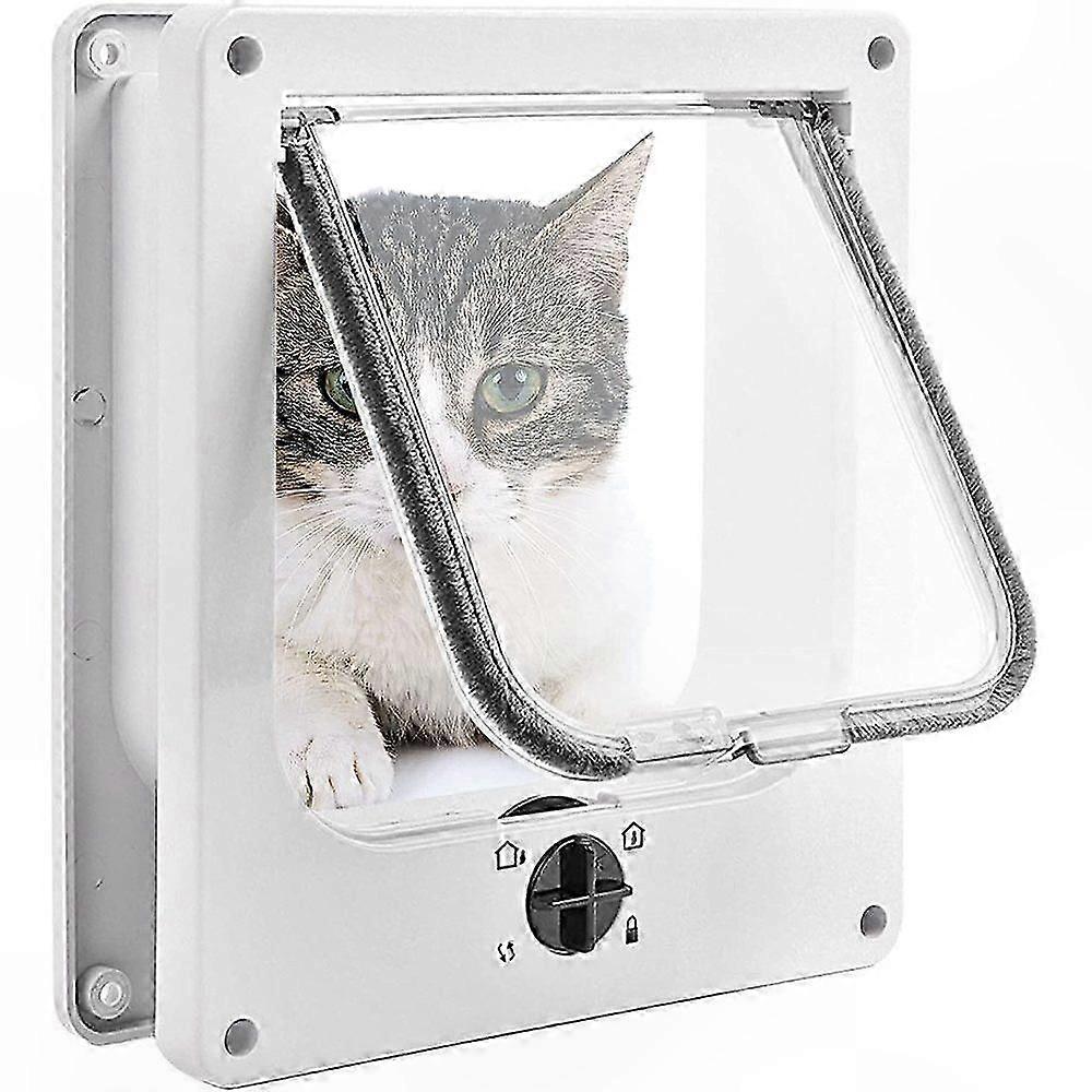 Secure Pet Door with Versatile Locking Options for Cats and Dogs