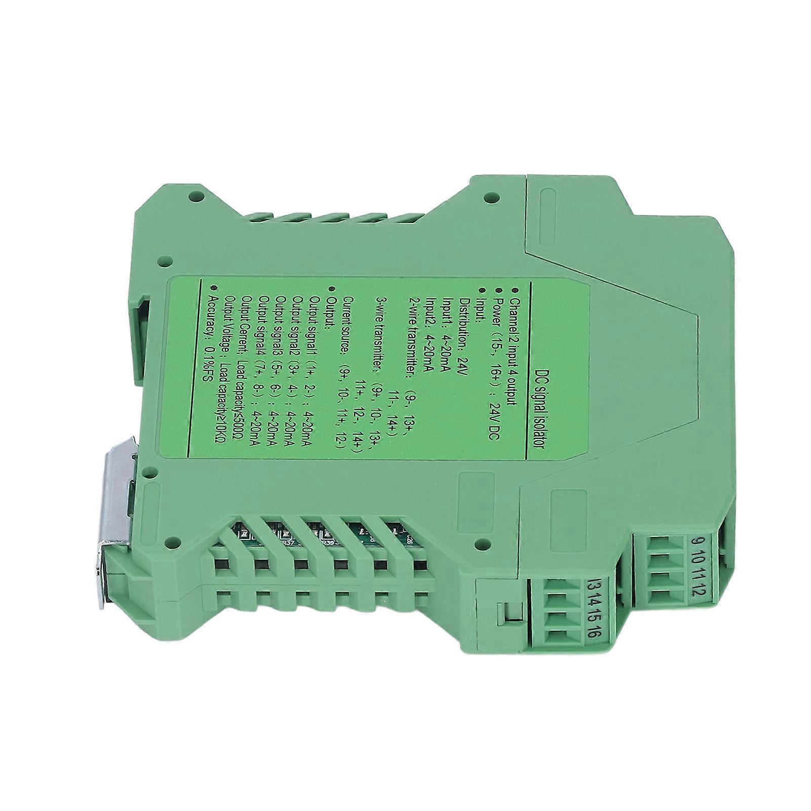 24V DC Signal Isolator 2 in 4 Out Direct Current Signal Conditioner Transmitter PLC Detection 4-20mA 