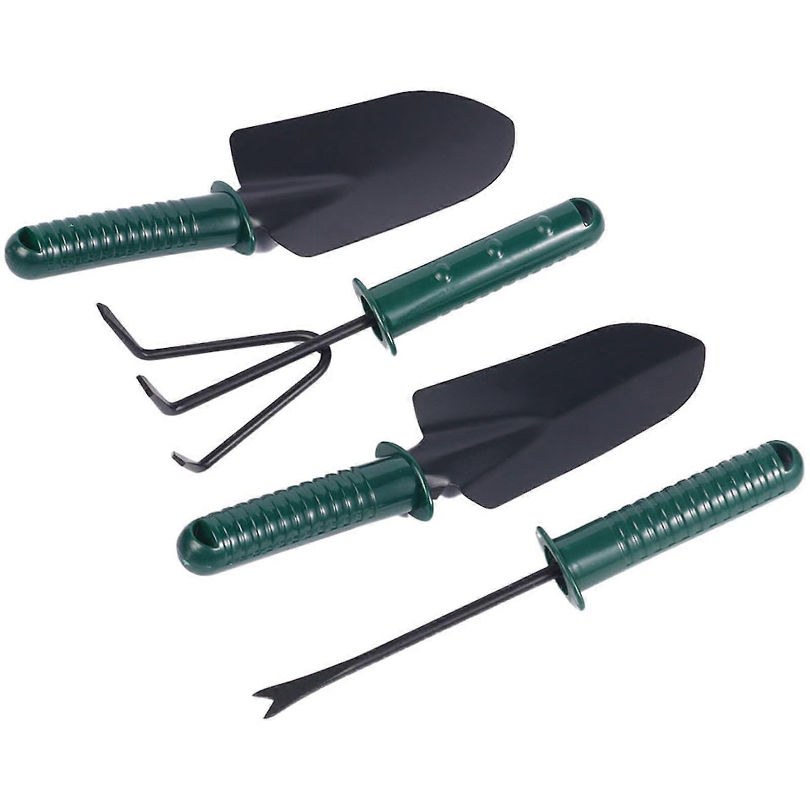 Garden Tool Set 4-Piece With Hand Trowel, Transplanting Shovel, Weeder And Hand Rake For Efficient Gardening