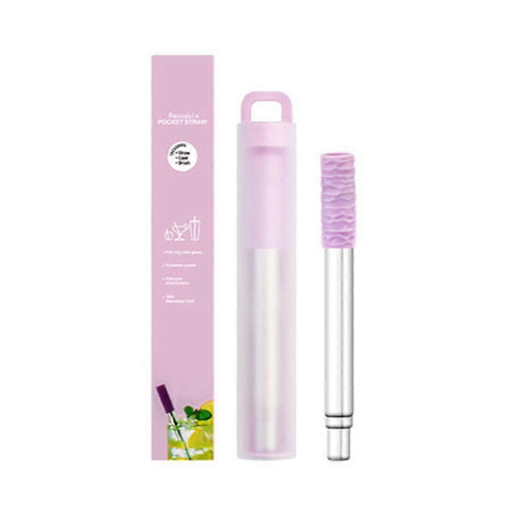 Reusable Telescopic Straw Portable Drinking Straw Set with Cleaning Brush