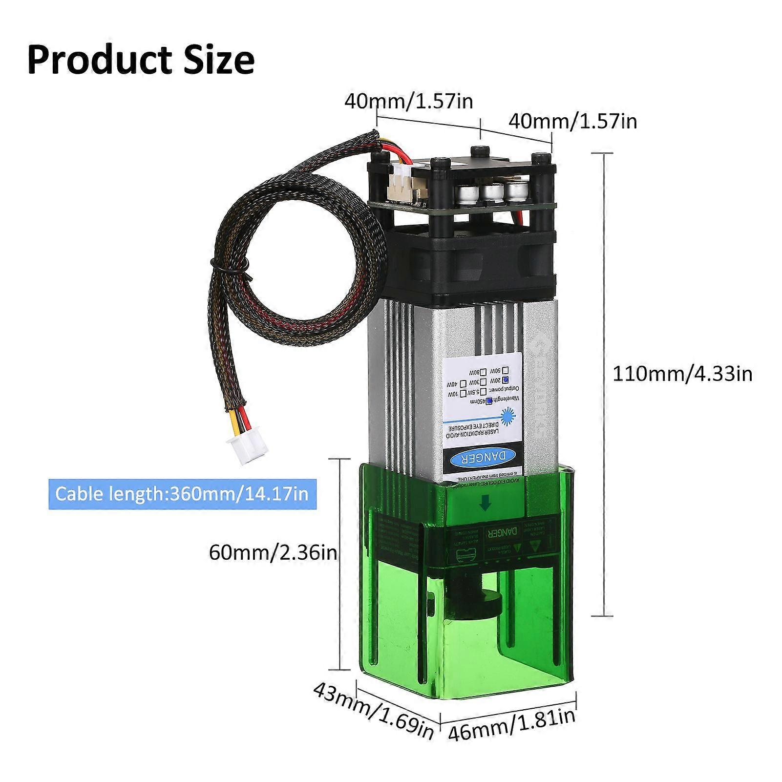 Geevorks 450nm 20W Laser Module with Protective Cover Adjustable Focal Length Laser Engraving Head High Speed Laser Engraver Cutter 3D Printer CNC Rou