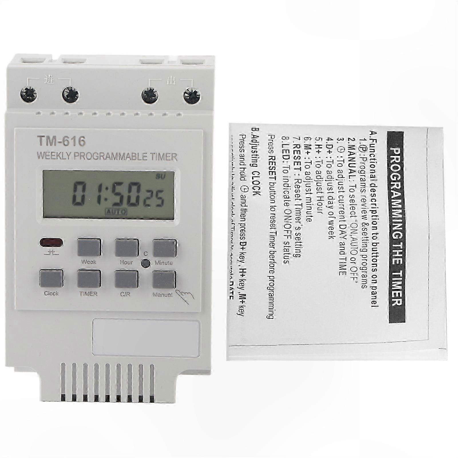 Programmable Smart Timer Switch for 12V Digital Electric Control, White