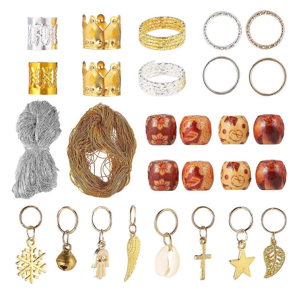 Dreadlocks Hair Cuffs with Filigree Tube Design for Decoration Assorted Color Metal 172pcs