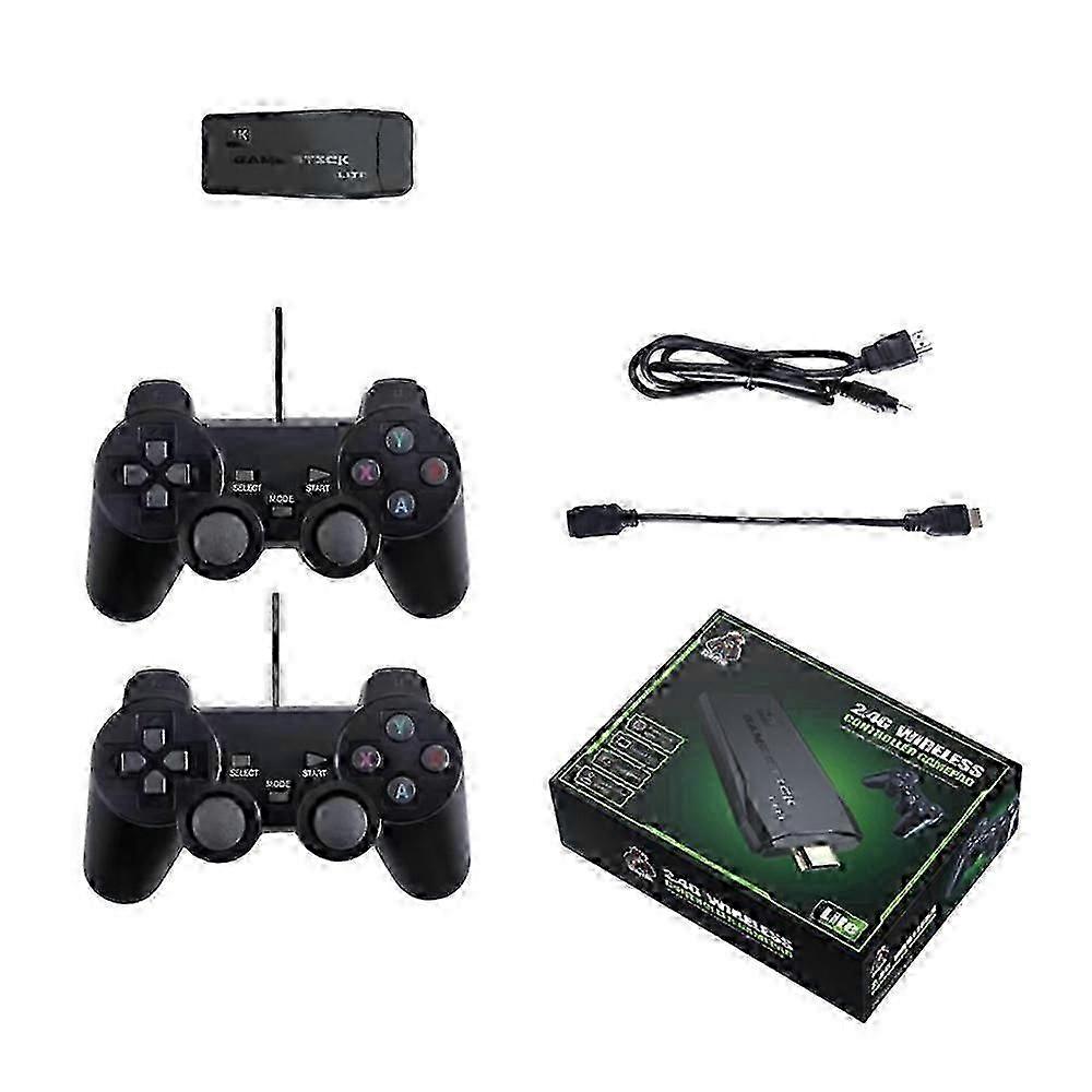 Wireless 4K HDMI Video Game Console Retro 10000+Games TV Stick 64G w/ 2x Gamepad