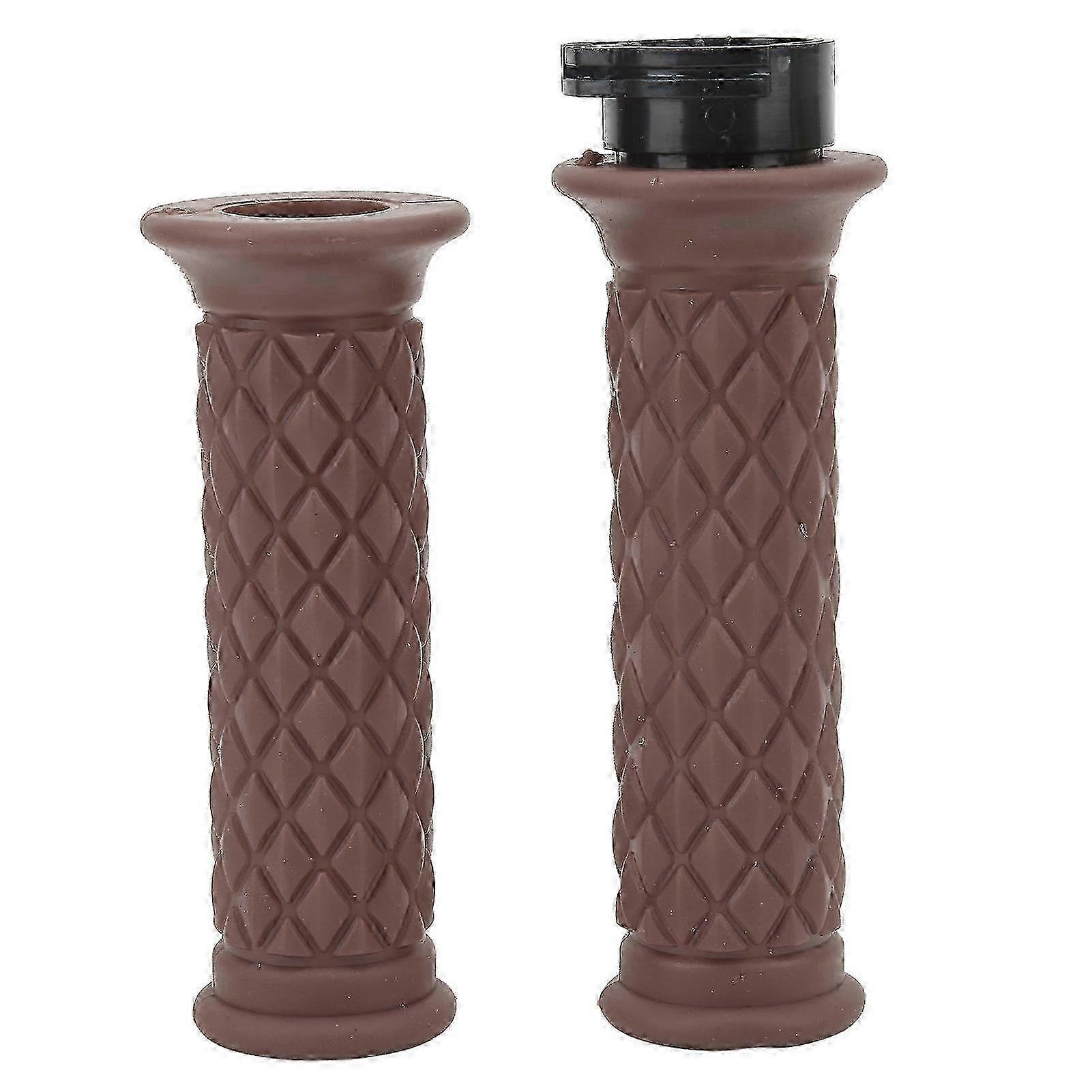 1 Pair Motorcycle Handle Grip 25mm Left Right Universal Throttle Handle Replacement for CBR600RR CBR1000RR Brown SZRH A-DS
