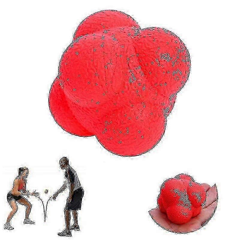 5.5cm Hexagonal Reaction Ball for Agility Training & Reflex Exercise - Silicone Bounce Ball