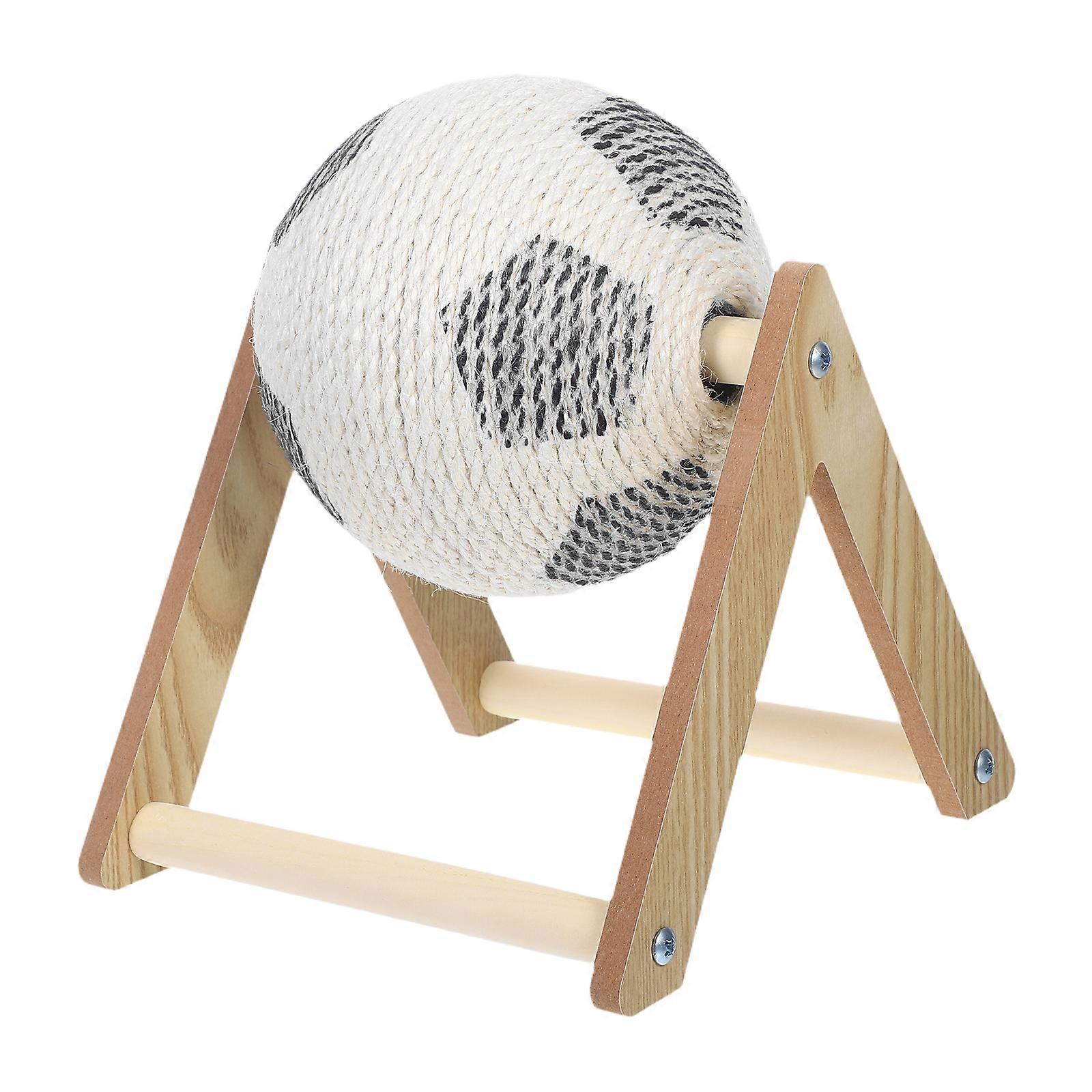 Interactive Sisal Cat Scratching Ball with Rotatable Exercise Wheel – Handwrapped Rope Toy for Small Cats, Furniture Protection & Indoor Play