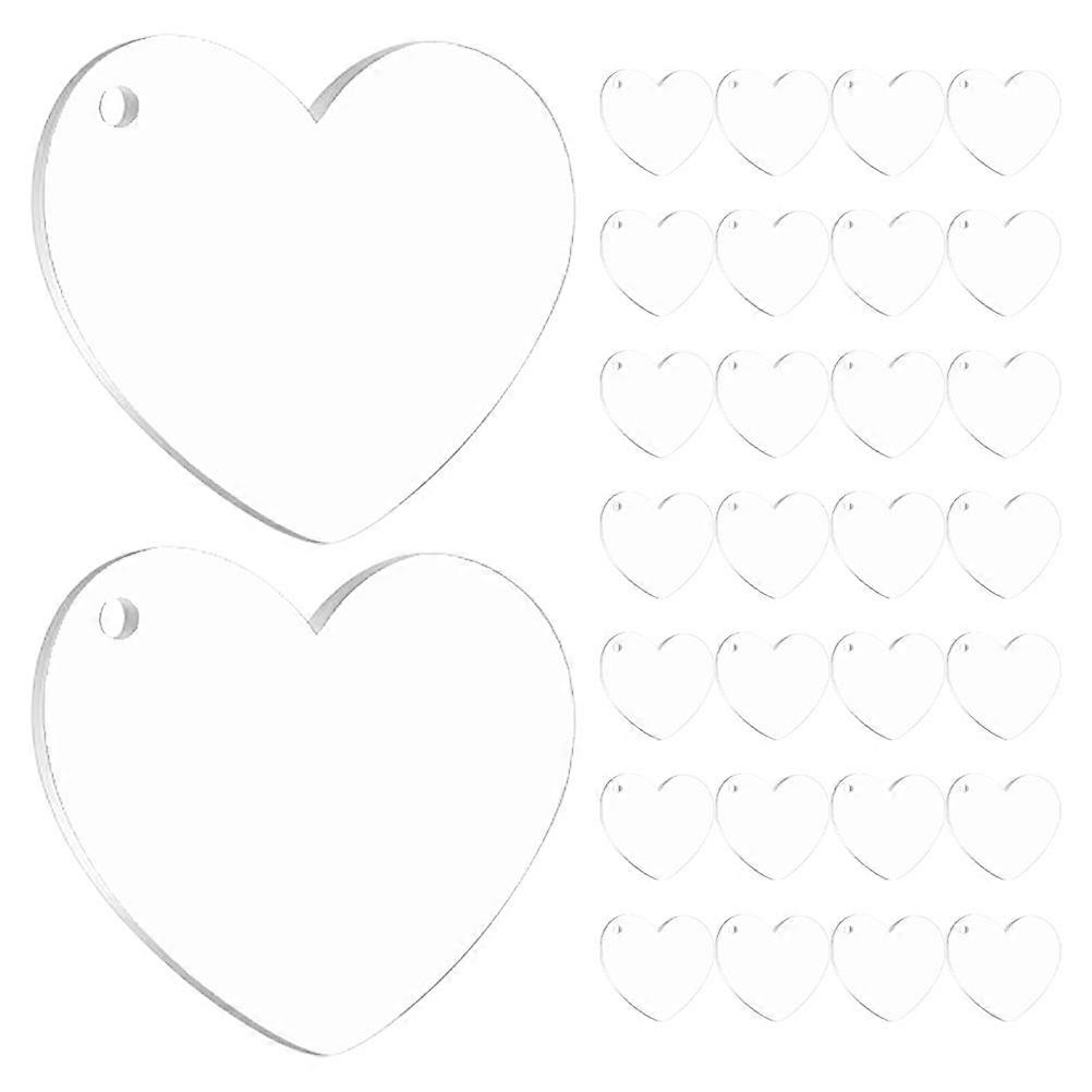 Sublimation Blank Heart Acrylic Heart Blanks for DIY Use 30Pcs Clear Discs