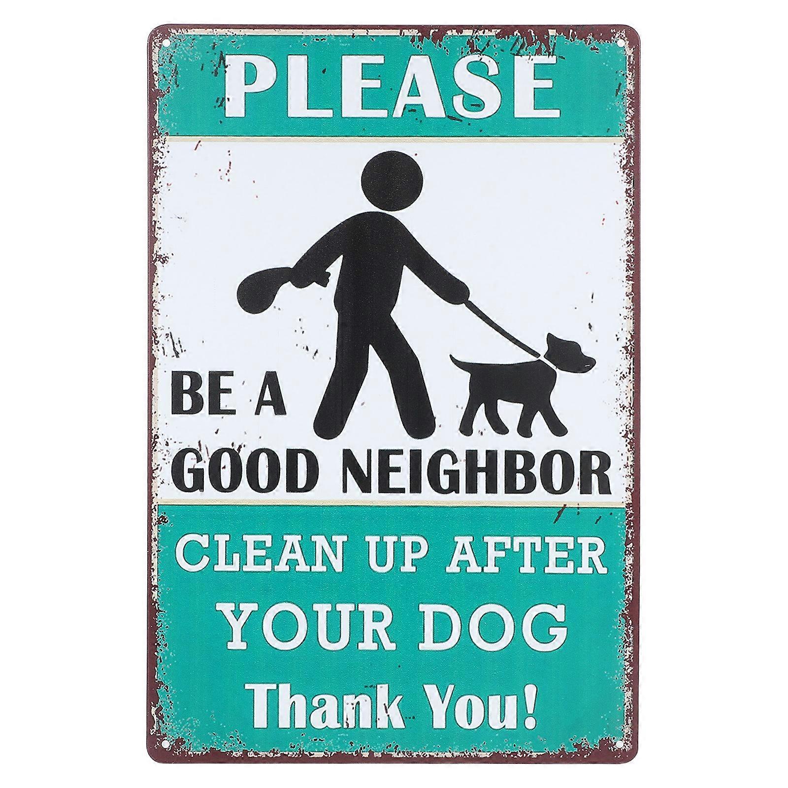 Retro Style Durable Tin Sign for Garden Decoration Unique Vintage Warning Design, Ideal for Dog Owners and