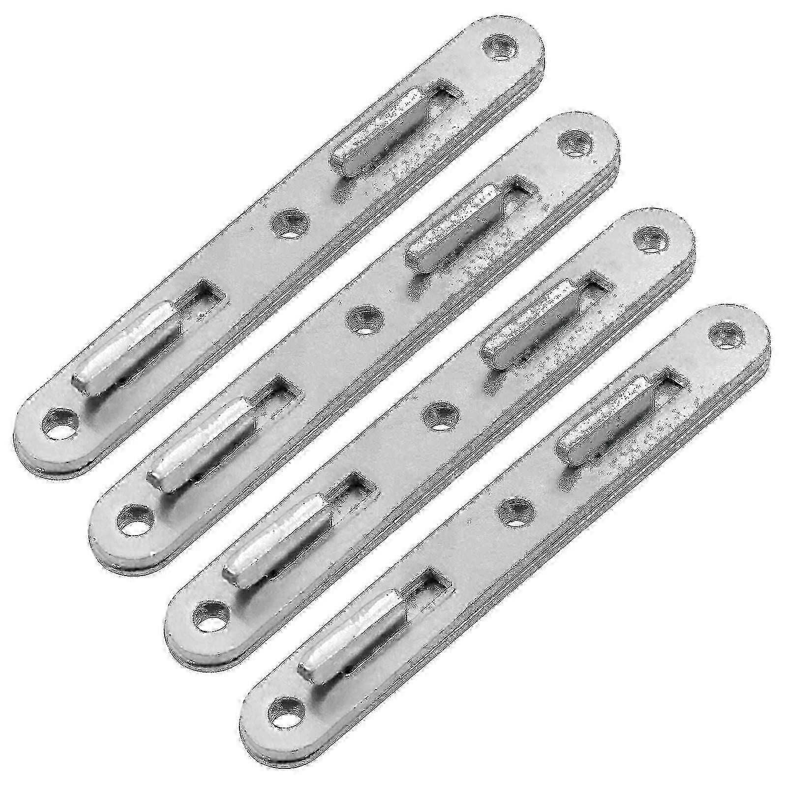 Set of 4 Wood Bed Rail Connecting Fittings with 5-Inch Zinc Hooks, Durable Furniture Hardware