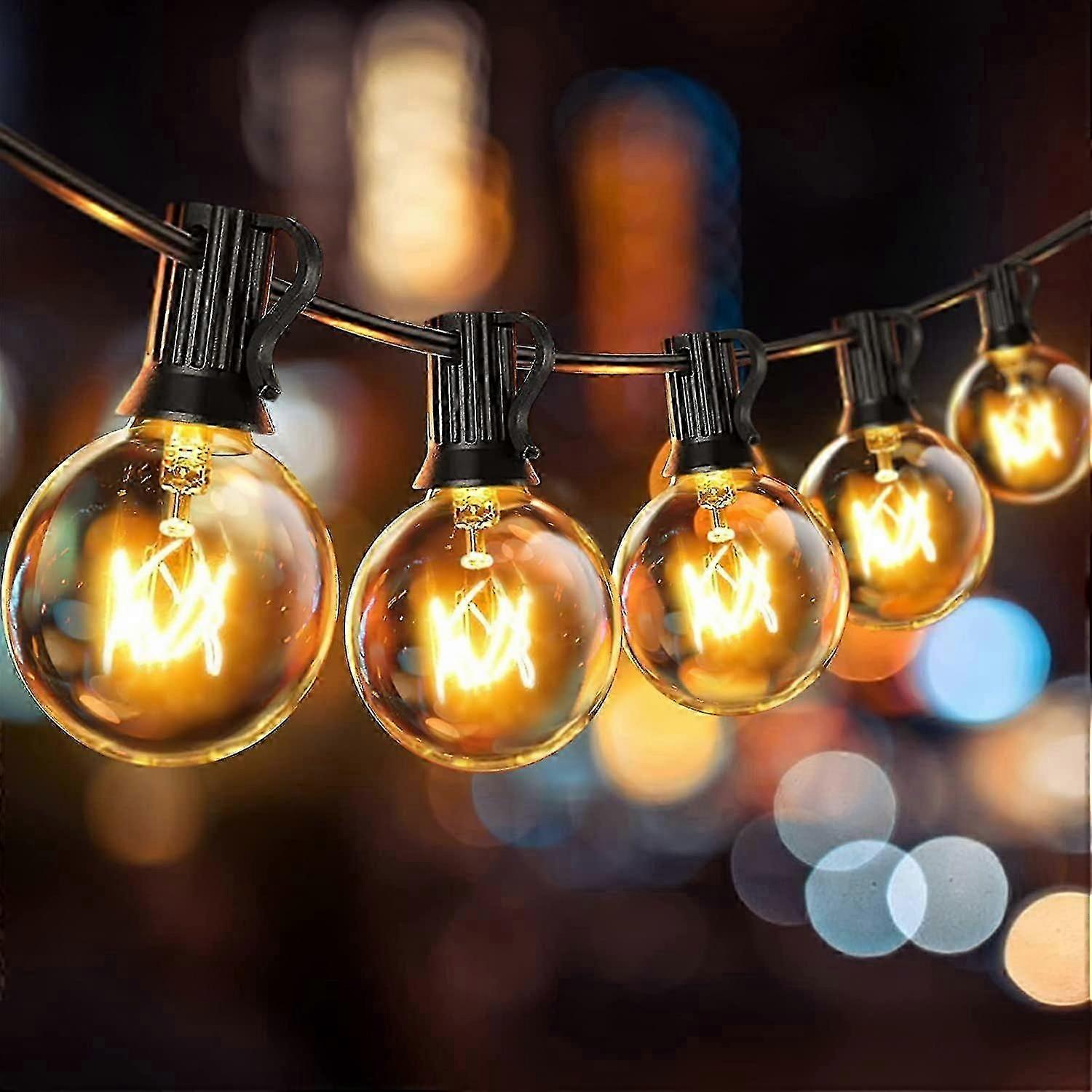 9m 30電球屋外と屋内のお祝いの花輪、屋外G40ライトガーランド、Ip65接続可能なクリスマスガーランドガーデンデコレーションパーゴラパラソルウェディン