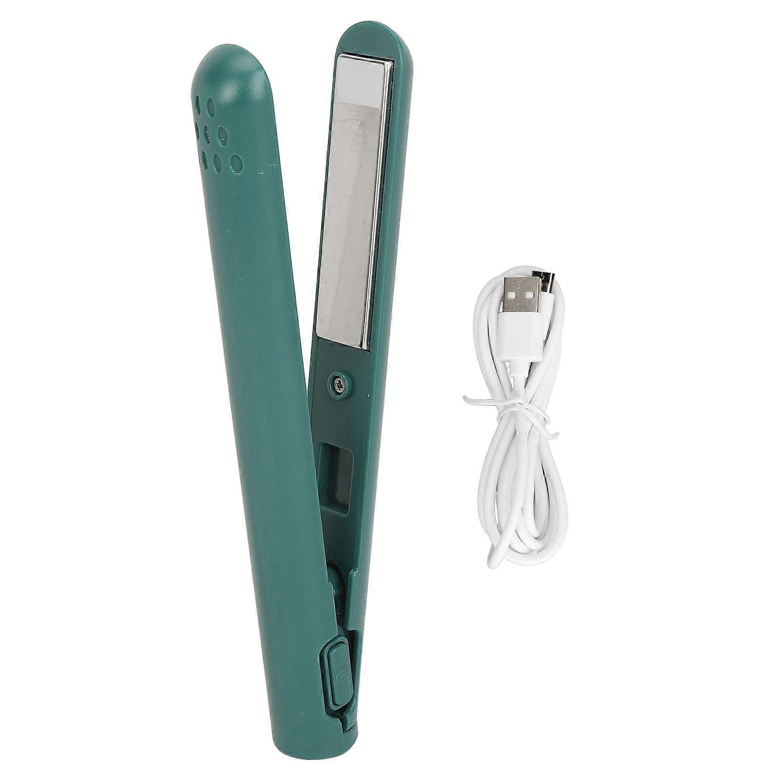 Hair Straightener Even Heating Constant Temperature Portable Hair Straightening Flat Iron for Hair Bangs Green